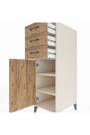 Kronos Dolap 2 Raflı 3 Çekmeceli Tek Kapaklı 44x59x134 - S82M052V3C