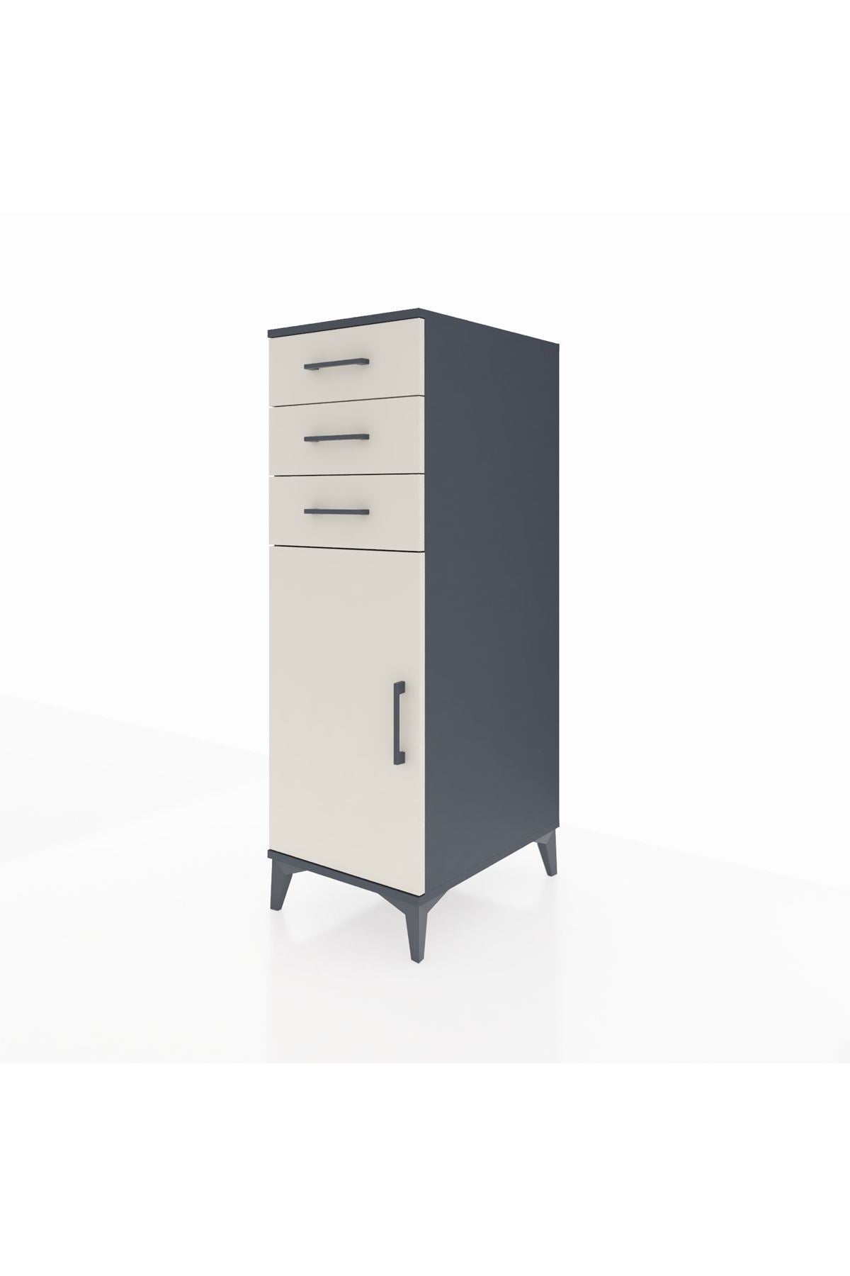 Kronos Dolap 2 Raflı 3 Çekmeceli Tek Kapaklı 44x59x134 - S82M052V4C