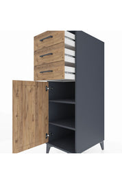 Kronos Dolap 2 Raflı 3 Çekmeceli Tek Kapaklı 44x59x134 - S82M052V6C