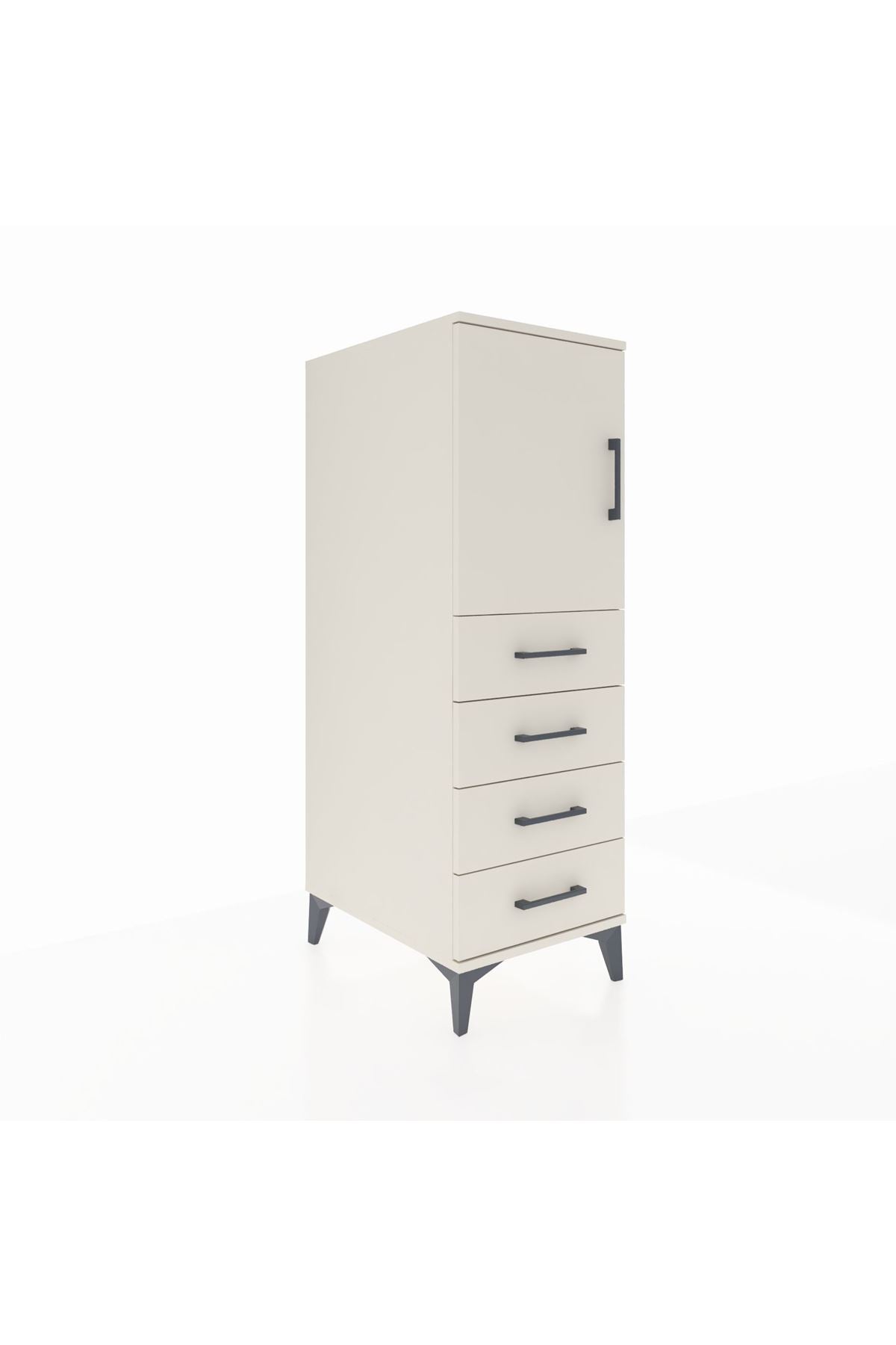 Kronos Dolap 2 Raflı 4 Çekmeceli Tek Kapaklı 44x59x134 - S82M053V1C