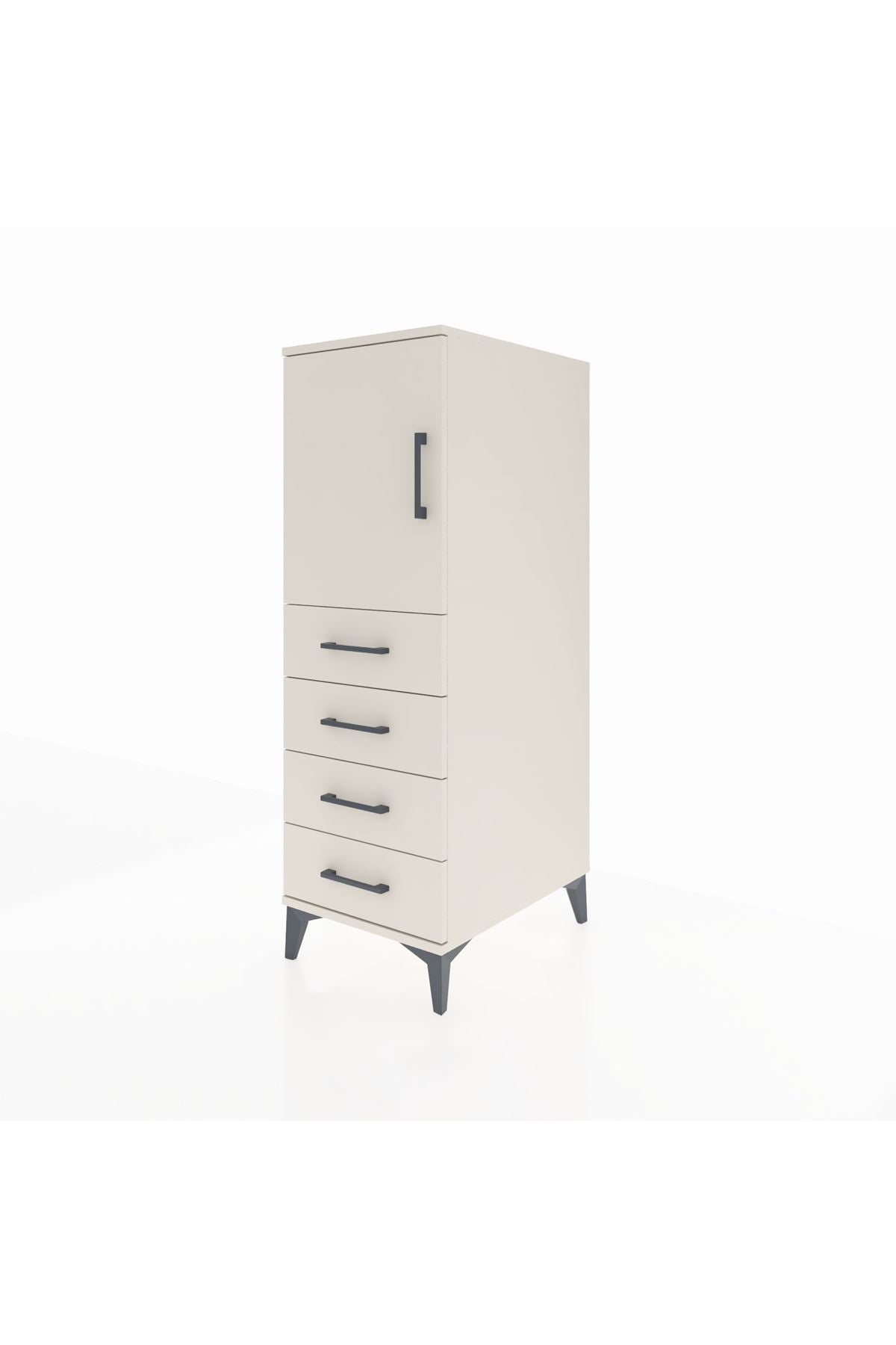 Kronos Dolap 2 Raflı 4 Çekmeceli Tek Kapaklı 44x59x134 - S82M053V1C