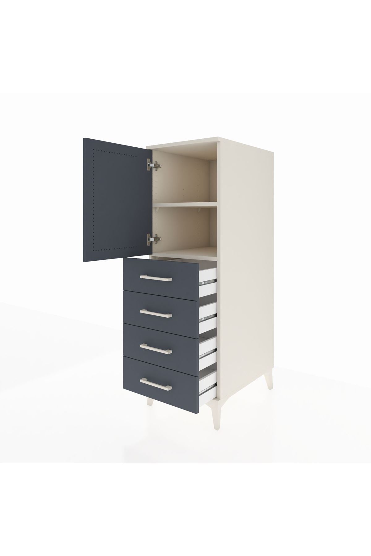 Kronos Dolap 2 Raflı 4 Çekmeceli Tek Kapaklı 44x59x134 - S82M053V2C