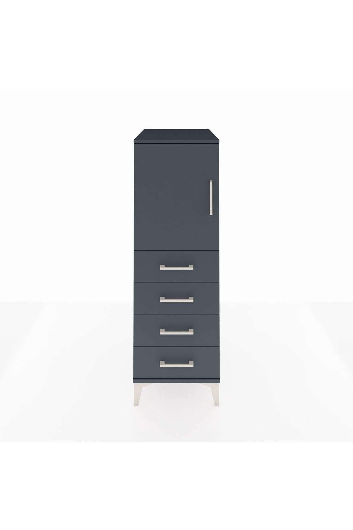 Kronos Dolap 2 Raflı 4 Çekmeceli Tek Kapaklı 44x59x134 - S82M053V5C