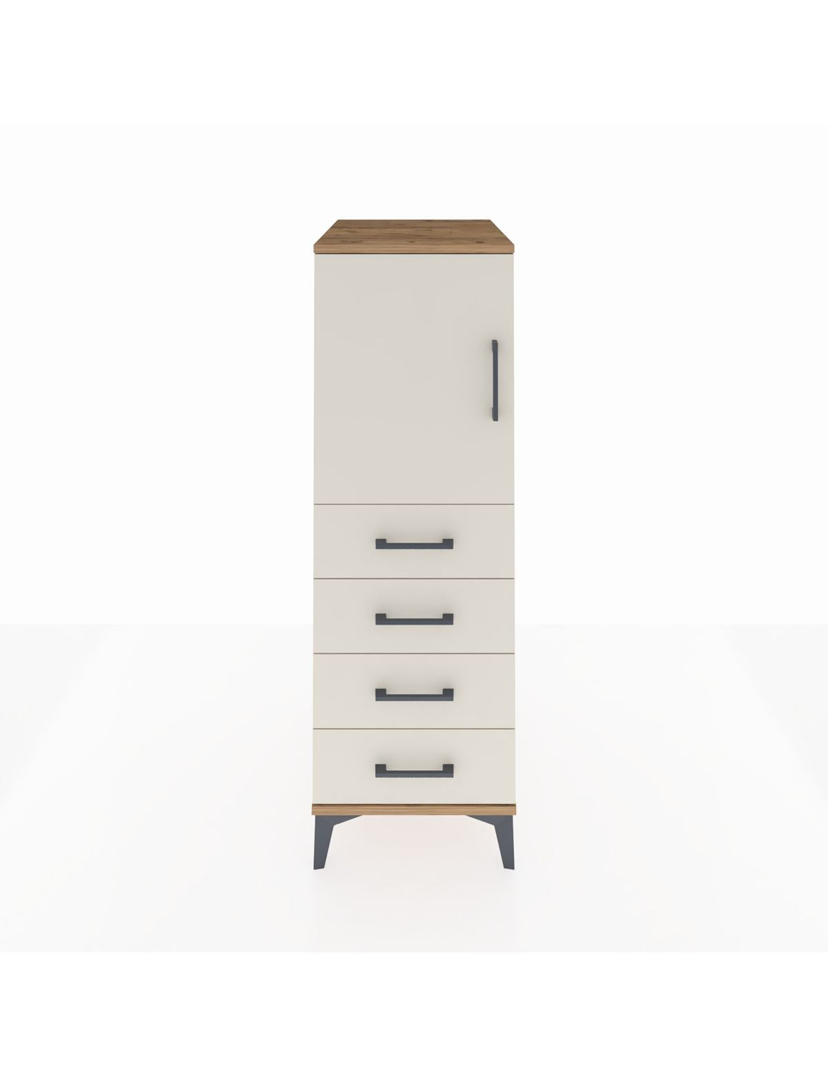 Kronos Dolap 2 Raflı 4 Çekmeceli Tek Kapaklı 44x59x134 - S82M053V7C