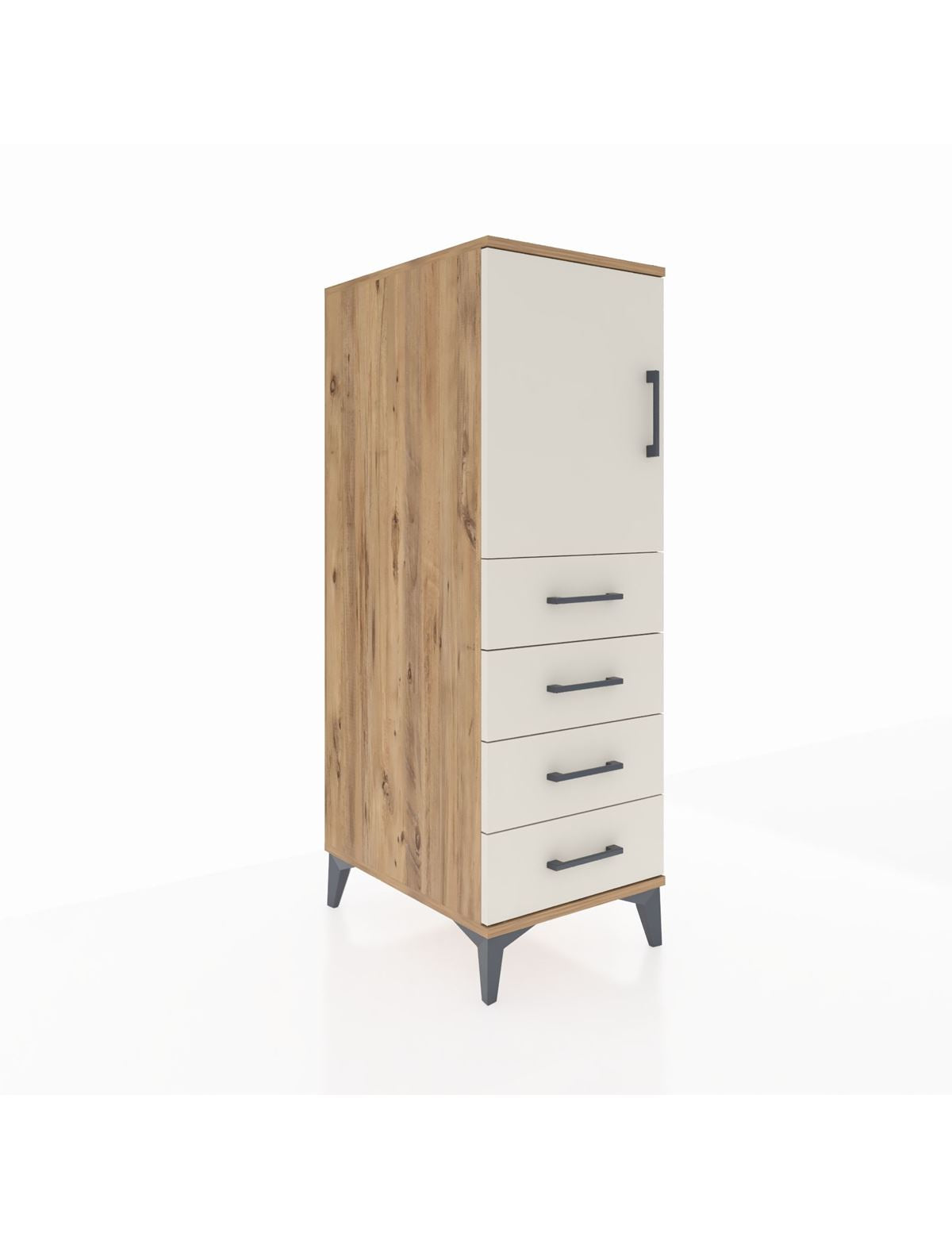 Kronos Dolap 2 Raflı 4 Çekmeceli Tek Kapaklı 44x59x134 - S82M053V7C