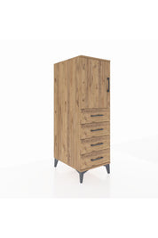 Kronos Dolap 2 Raflı 4 Çekmeceli Tek Kapaklı 44x59x134 - S82M053V9C