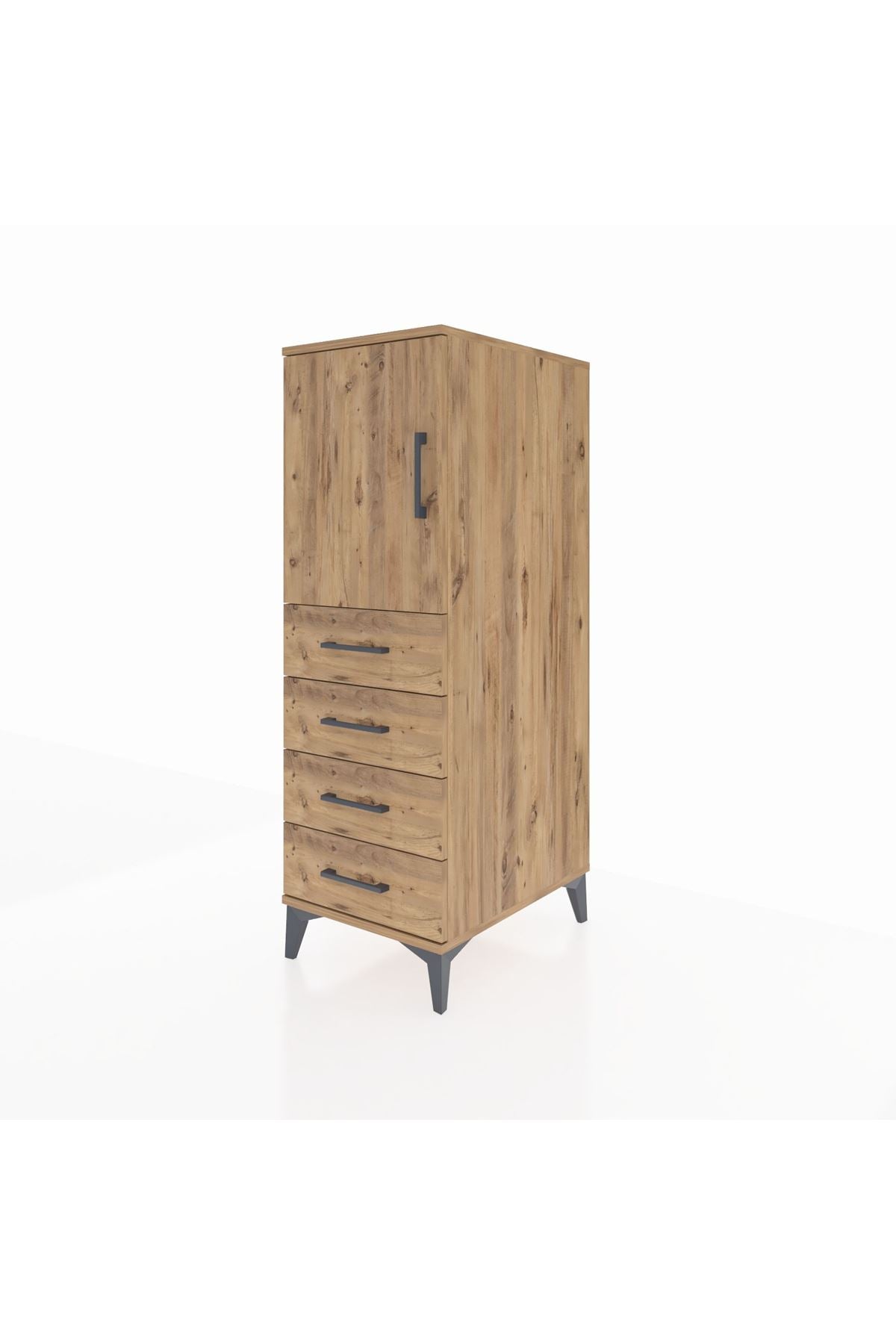 Kronos Dolap 2 Raflı 4 Çekmeceli Tek Kapaklı 44x59x134 - S82M053V9C