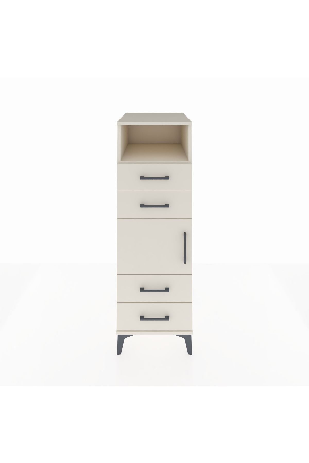 Kronos Dolap 2 Raflı 4 Çekmeceli Tek Kapaklı 44x59x134 - S82M054V1C