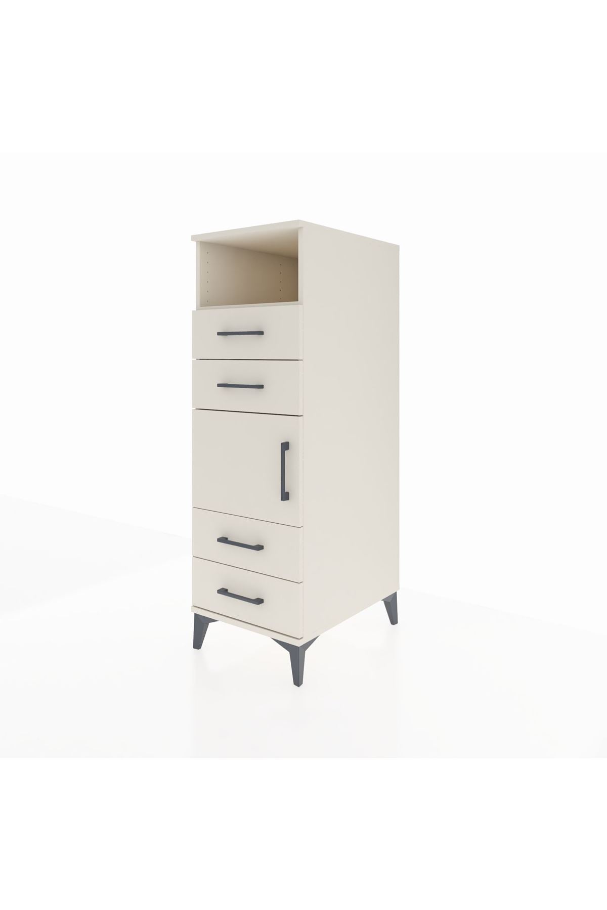 Kronos Dolap 2 Raflı 4 Çekmeceli Tek Kapaklı 44x59x134 - S82M054V1C