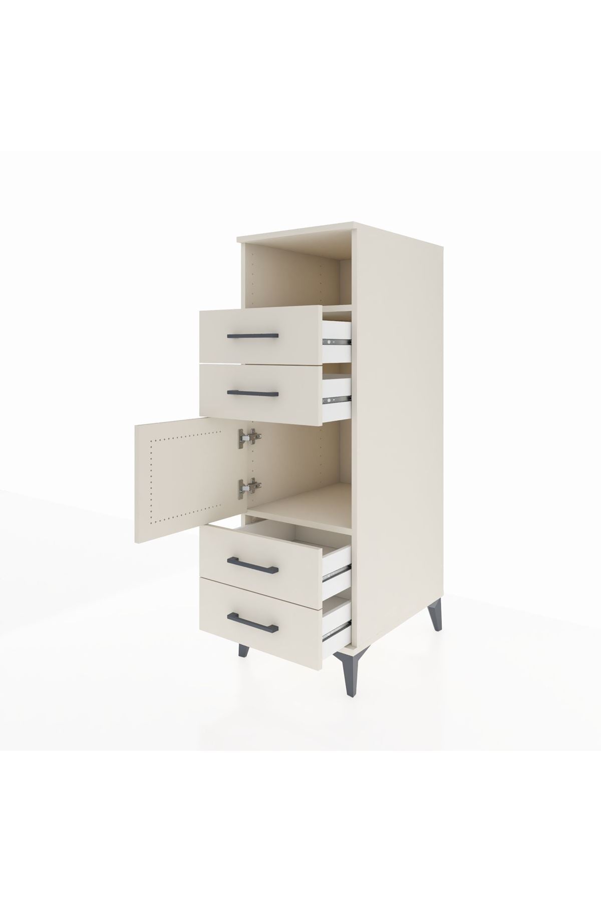 Kronos Dolap 2 Raflı 4 Çekmeceli Tek Kapaklı 44x59x134 - S82M054V1C