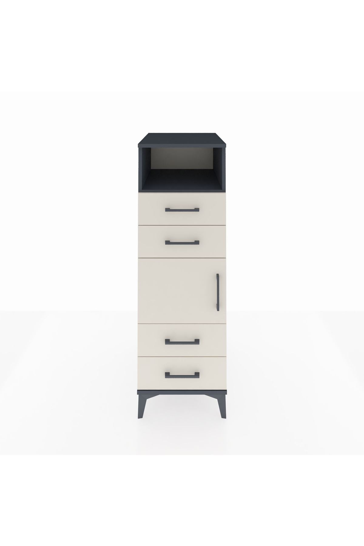 Kronos Dolap 2 Raflı 4 Çekmeceli Tek Kapaklı 44x59x134 - S82M054V4C
