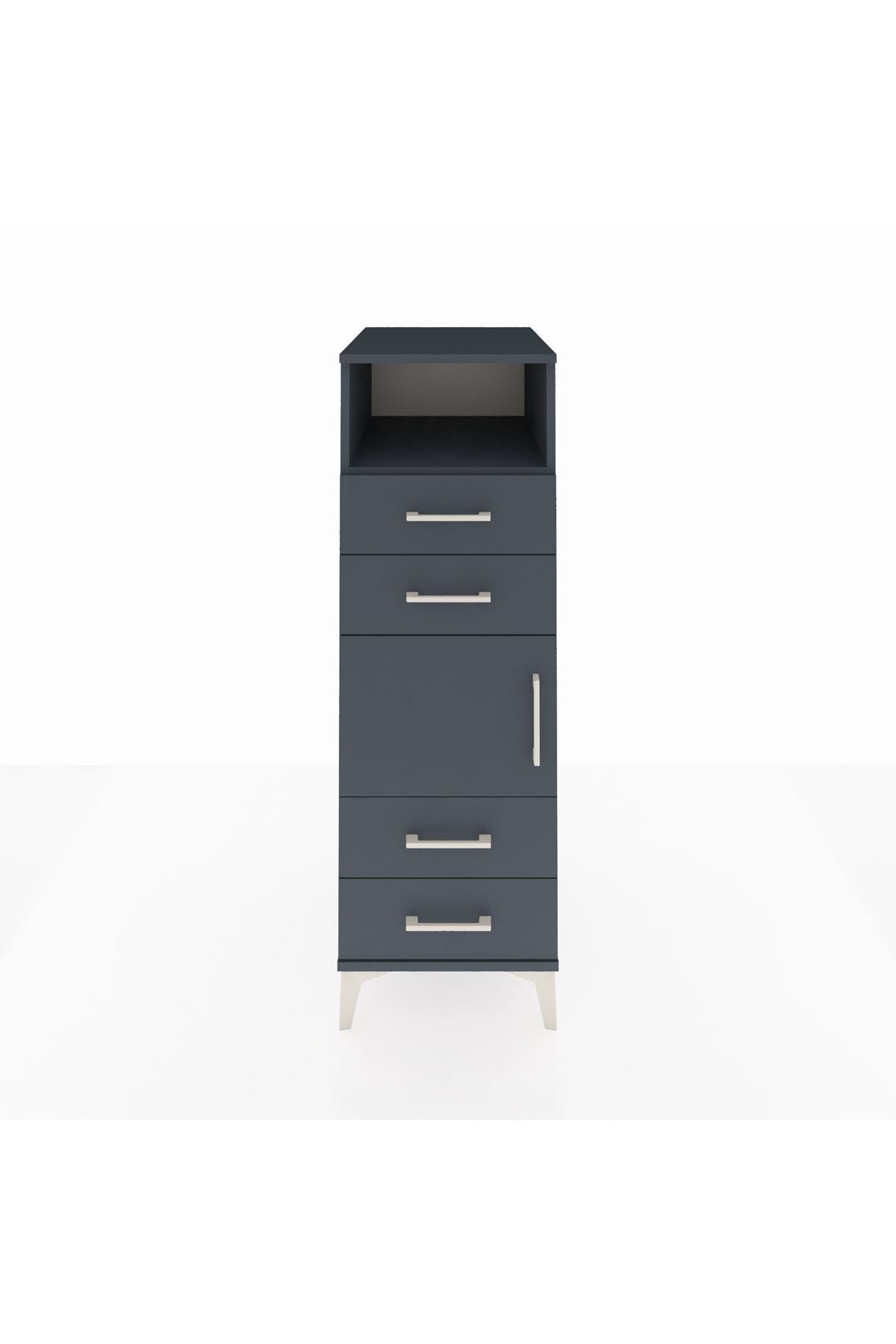 Kronos Dolap 2 Raflı 4 Çekmeceli Tek Kapaklı 44x59x134 - S82M054V5C