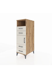 Kronos Dolap 2 Raflı 4 Çekmeceli Tek Kapaklı 44x59x134 - S82M054V7C
