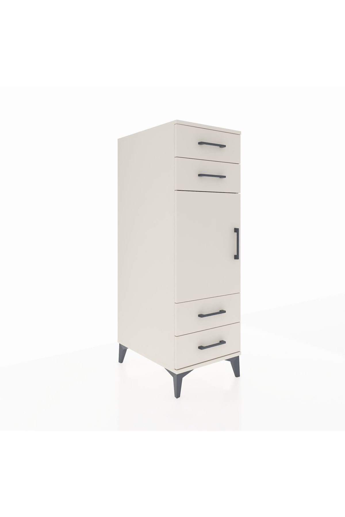Kronos Dolap 2 Raflı 4 Çekmeceli Tek Kapaklı 44x59x134 - S82M055V1C