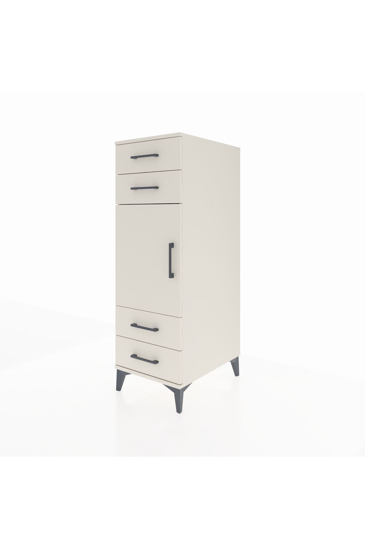 Kronos Dolap 2 Raflı 4 Çekmeceli Tek Kapaklı 44x59x134 - S82M055V1C