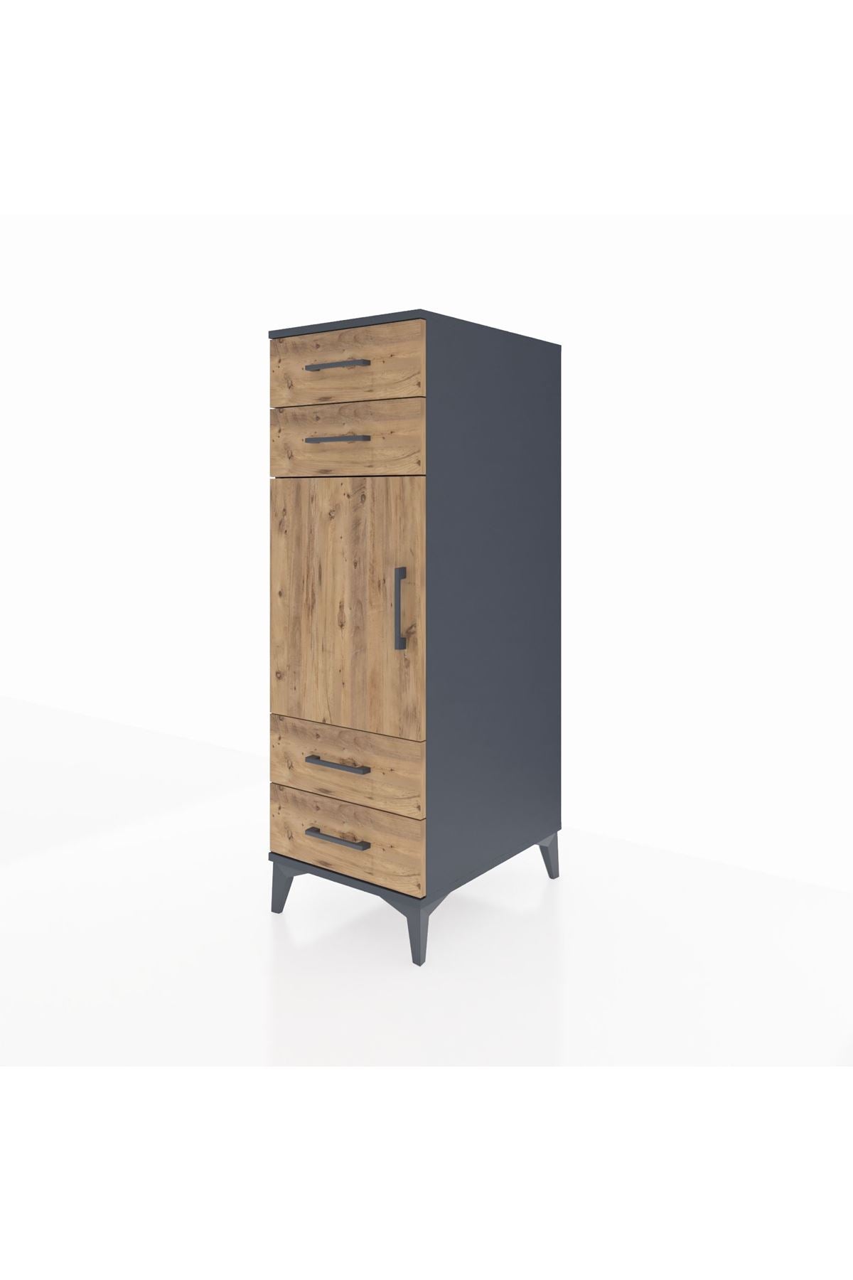 Kronos Dolap 2 Raflı 4 Çekmeceli Tek Kapaklı 44x59x134 - S82M055V6C