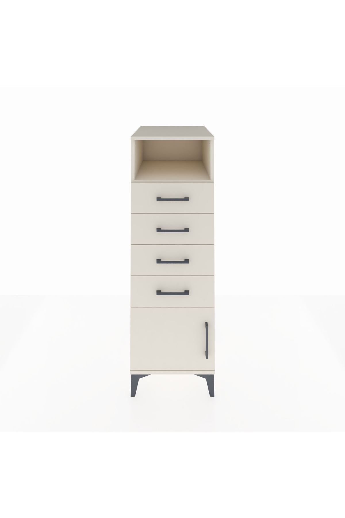 Kronos Dolap Tek Raflı 4 Çekmeceli Tek Kapaklı 44x59x134 - S82M056V1C