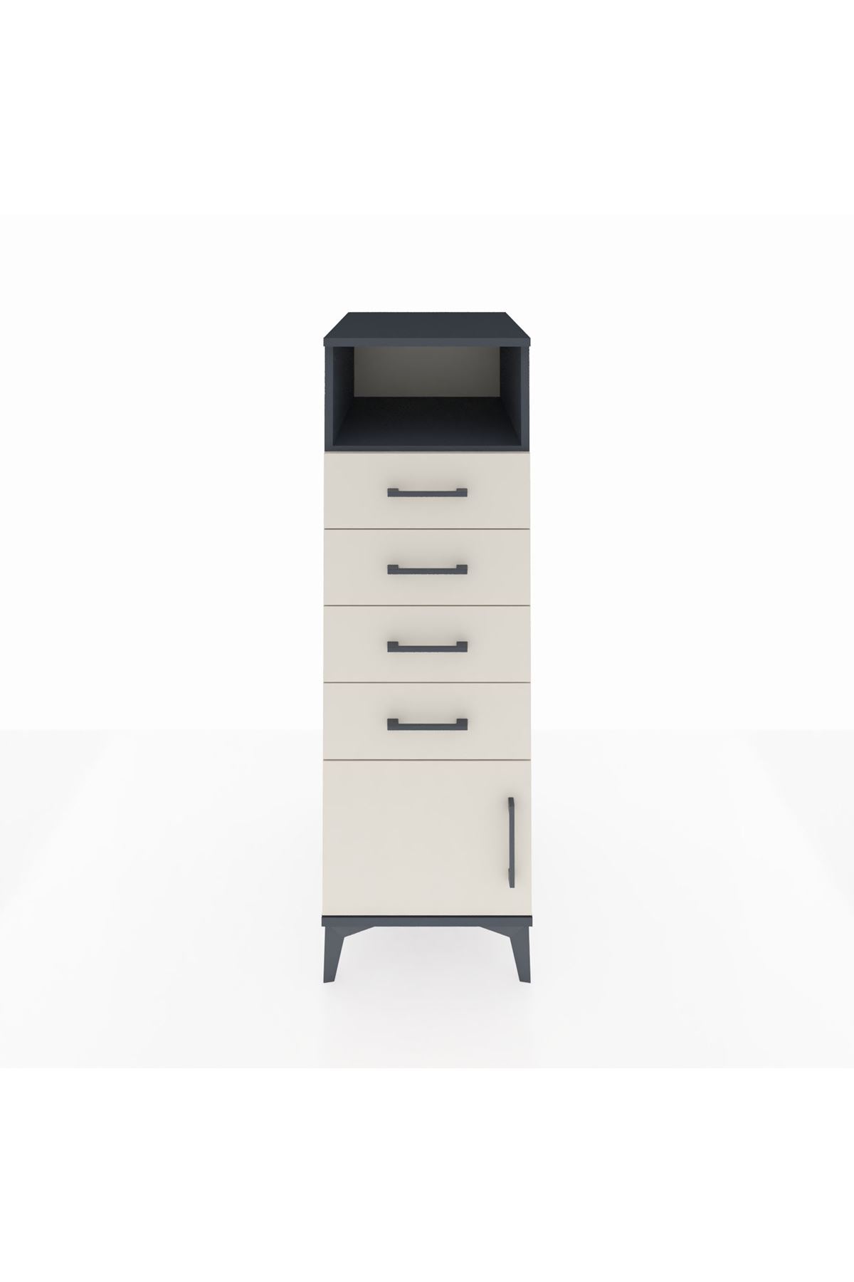 Kronos Dolap Tek Raflı 4 Çekmeceli Tek Kapaklı 44x59x134 - S82M056V4C