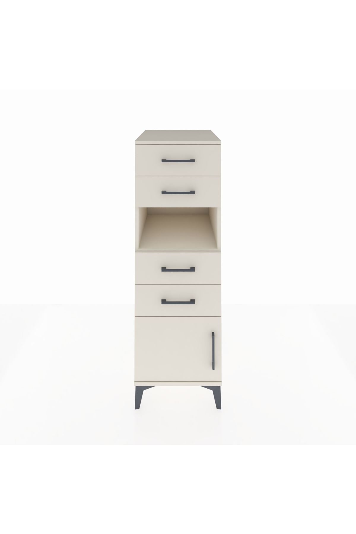 Kronos Dolap Tek Raflı 4 Çekmeceli Tek Kapaklı 44x59x134 - S82M057V1C