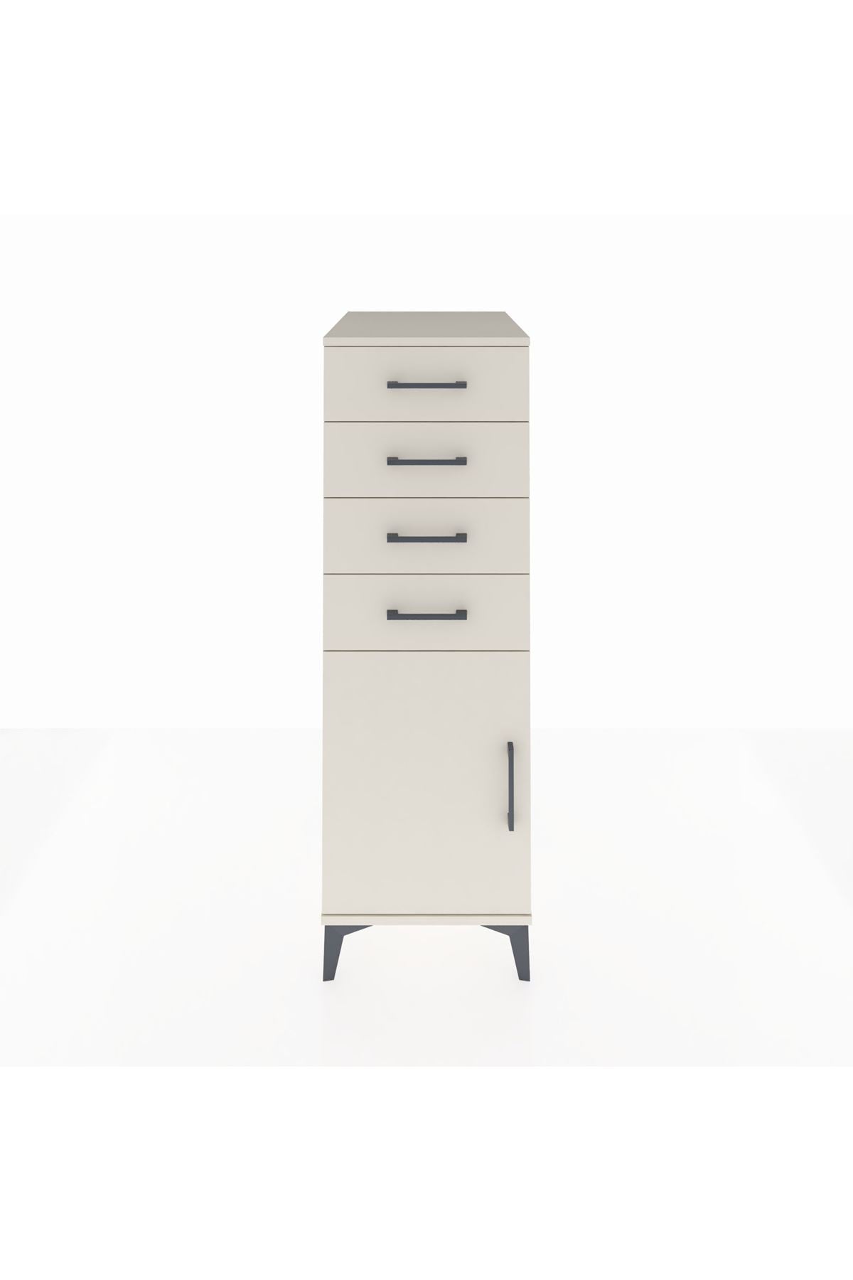 Kronos Dolap Tek Raflı 4 Çekmeceli Tek Kapaklı 44x59x134 - S82M058V1C