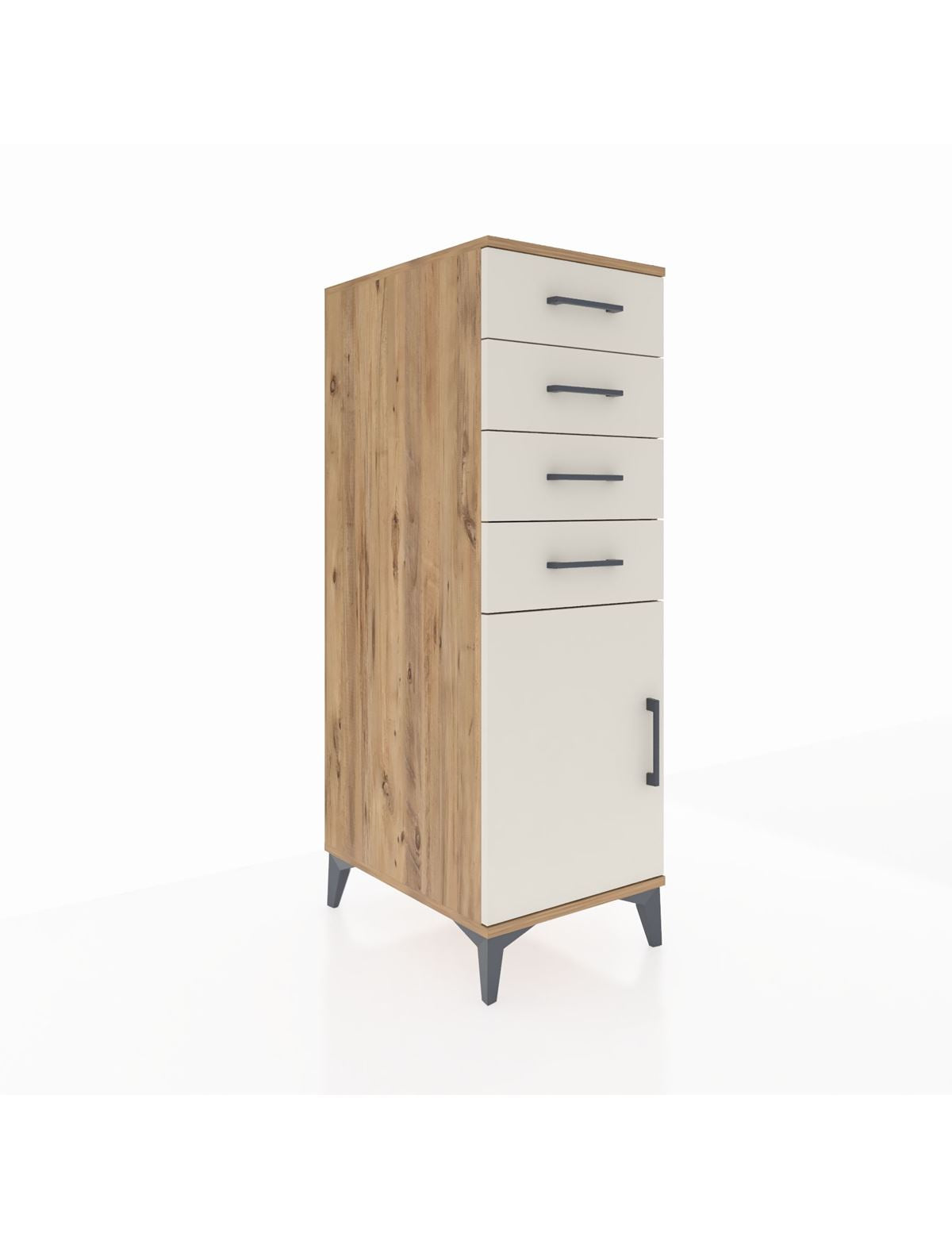 Kronos Dolap Tek Raflı 4 Çekmeceli Tek Kapaklı 44x59x134 - S82M058V7C
