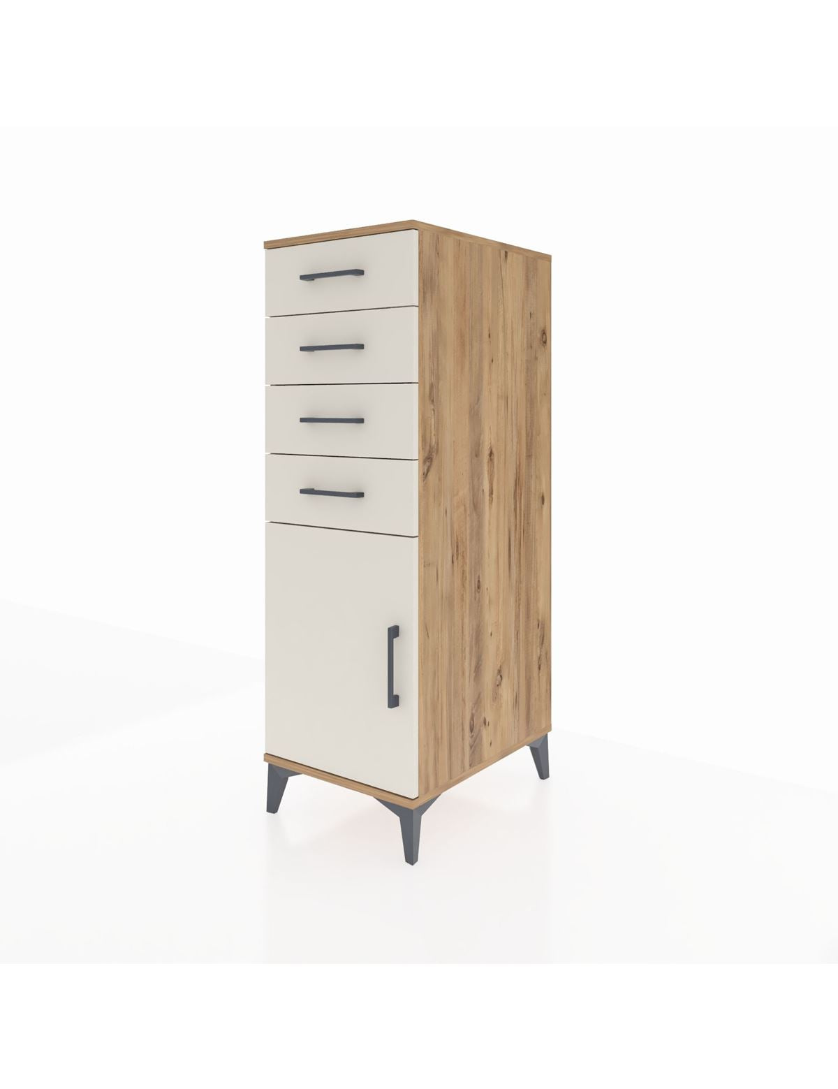Kronos Dolap Tek Raflı 4 Çekmeceli Tek Kapaklı 44x59x134 - S82M058V7C