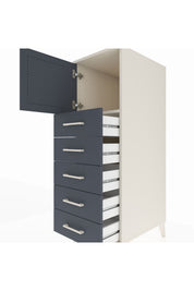 Kronos Dolap Tek Raflı 5 Çekmeceli Tek Kapaklı 44x59x134 - S82M059V2C