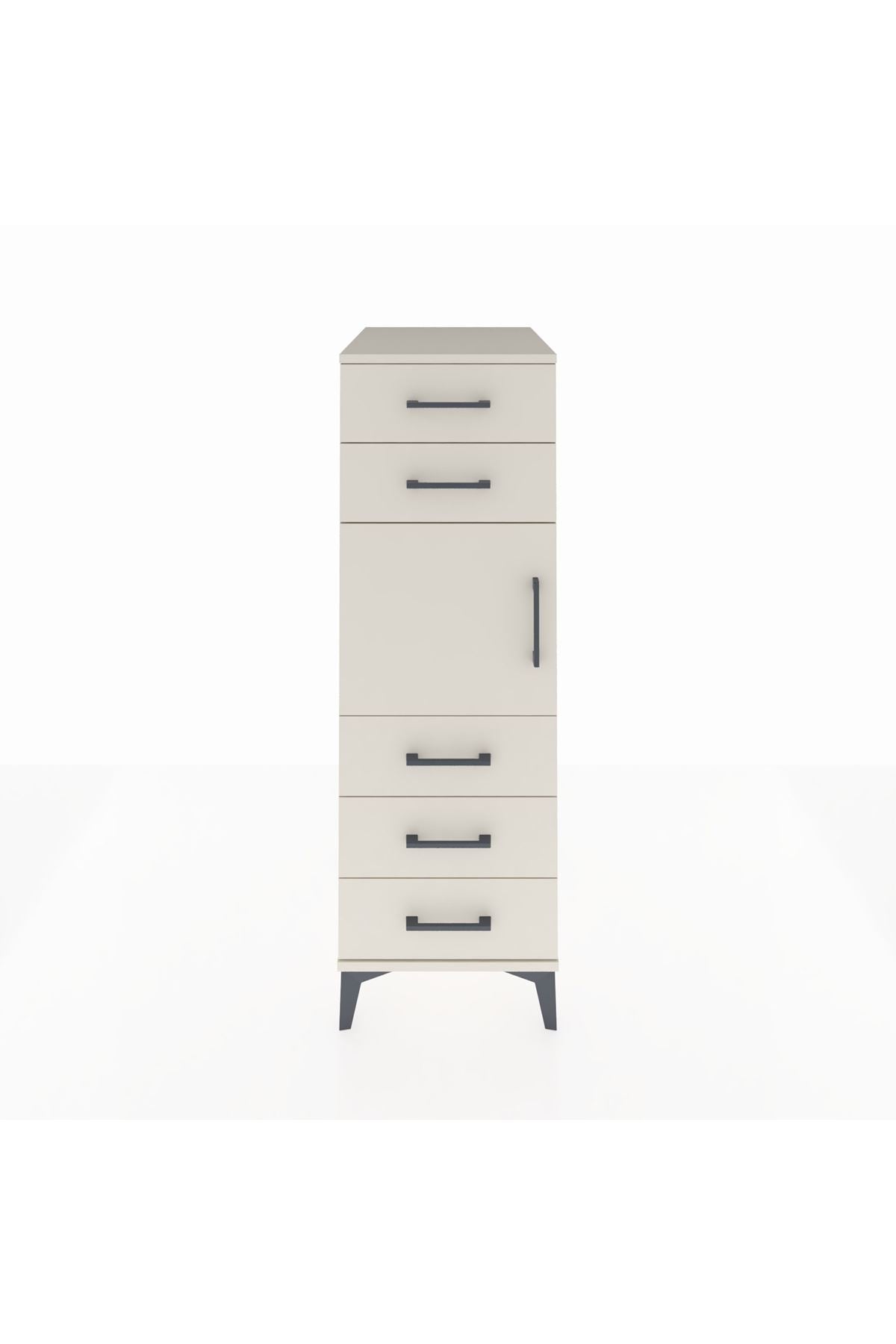 Kronos Dolap Tek Raflı 5 Çekmeceli Tek Kapaklı 44x59x134 - S82M060V1C