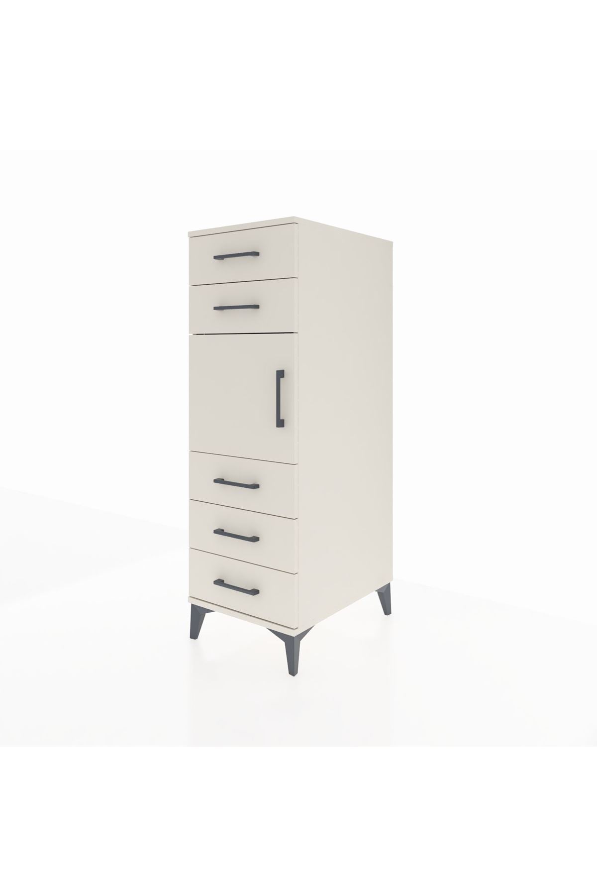 Kronos Dolap Tek Raflı 5 Çekmeceli Tek Kapaklı 44x59x134 - S82M060V1C