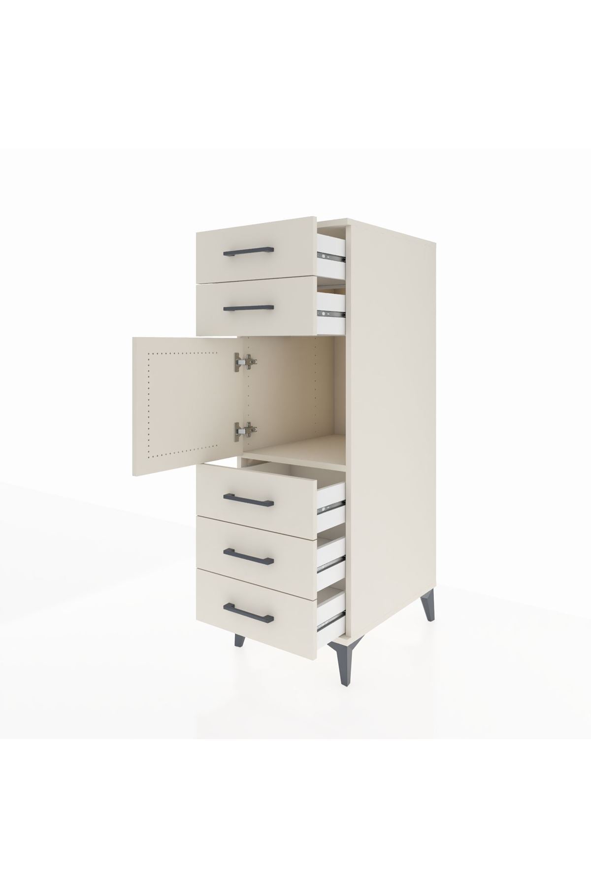 Kronos Dolap Tek Raflı 5 Çekmeceli Tek Kapaklı 44x59x134 - S82M060V1C