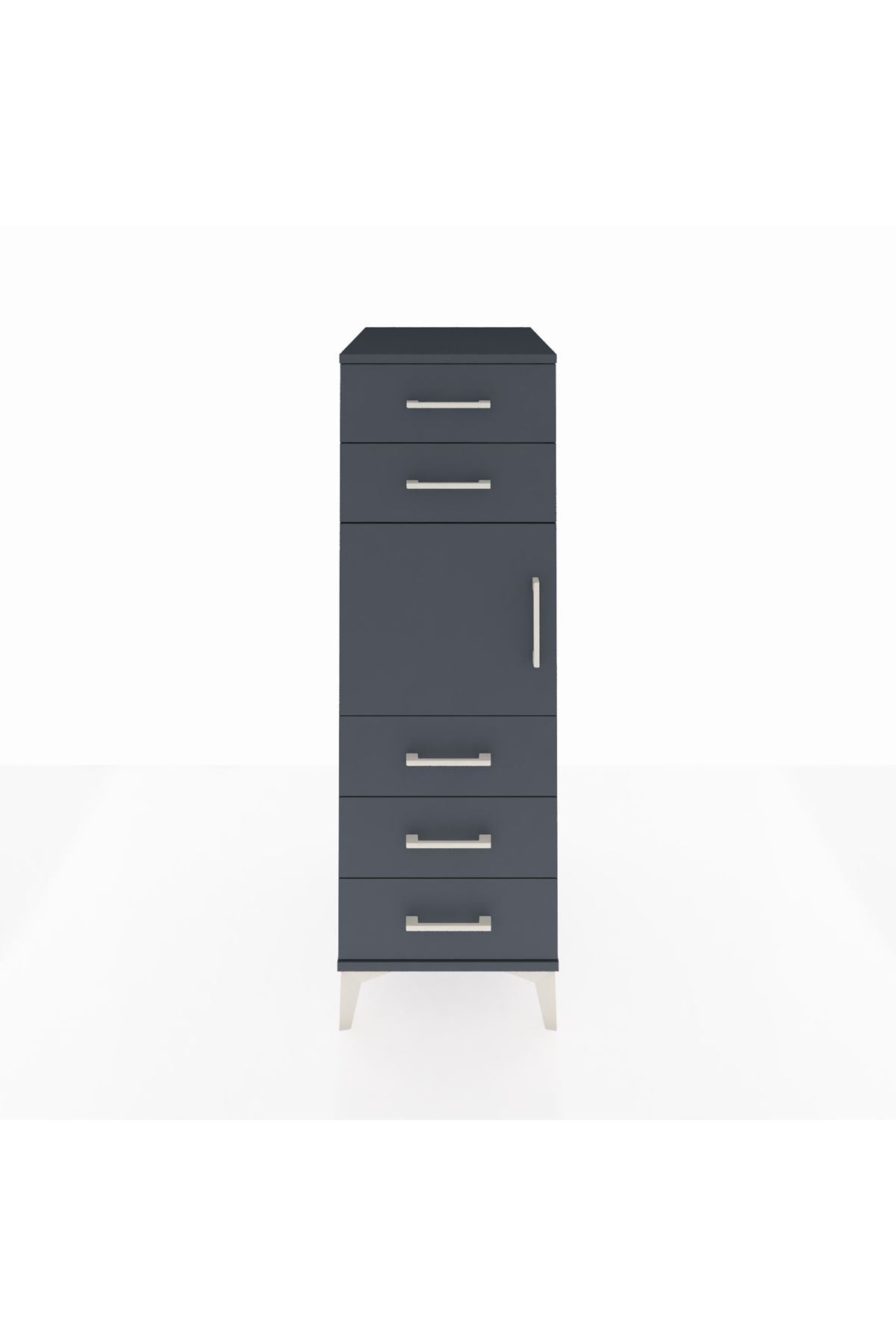 Kronos Dolap Tek Raflı 5 Çekmeceli Tek Kapaklı 44x59x134 - S82M060V5C