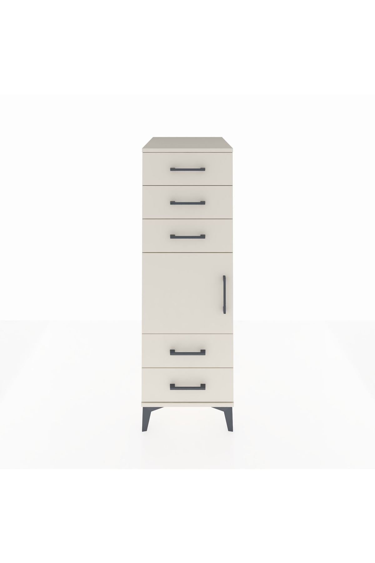 Kronos Dolap Tek Raflı 5 Çekmeceli Tek Kapaklı 44x59x134 - S82M061V1C