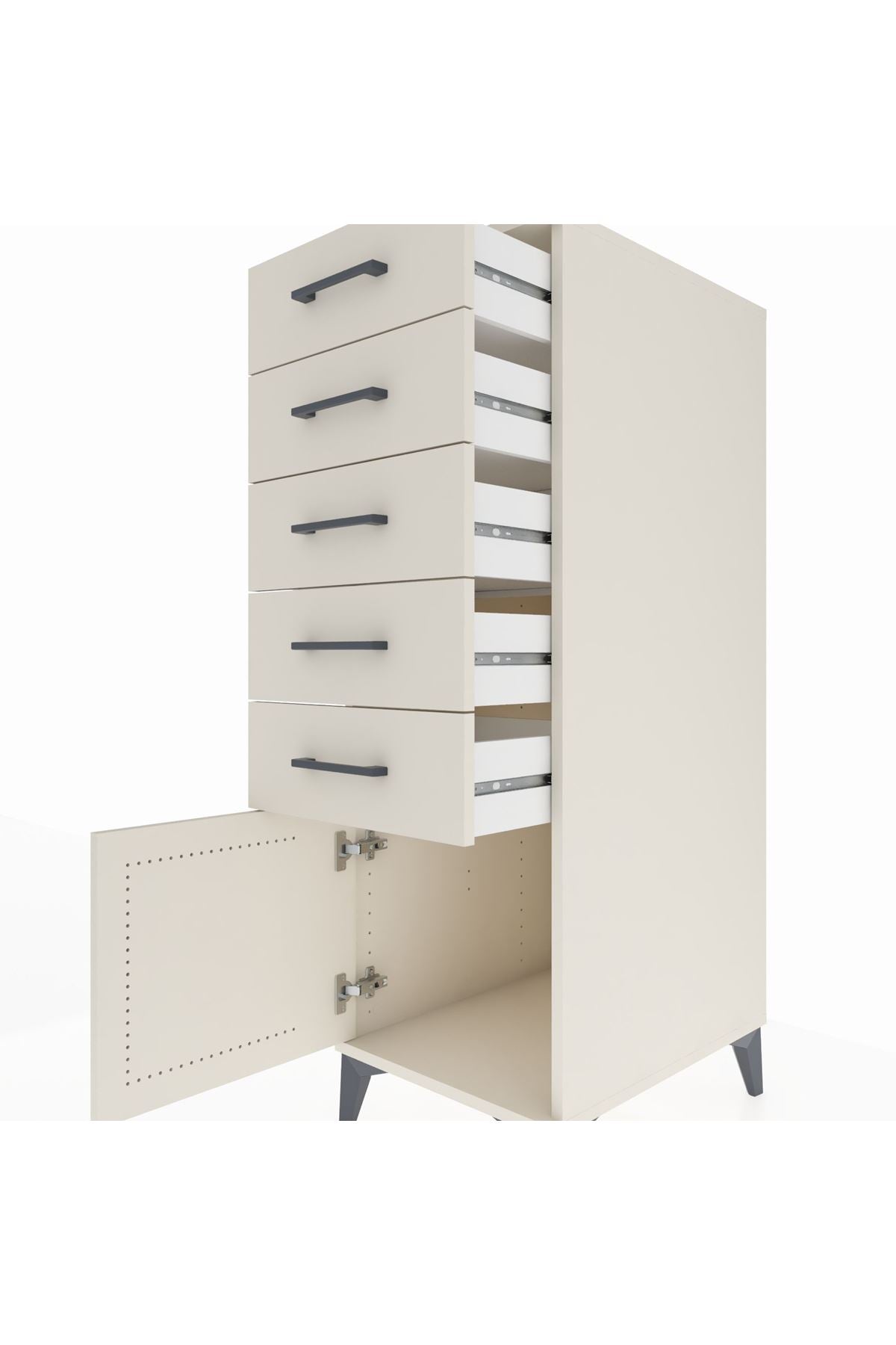 Kronos Dolap 5 Çekmeceli Tek Kapaklı 44x59x134 - S82M062V1C