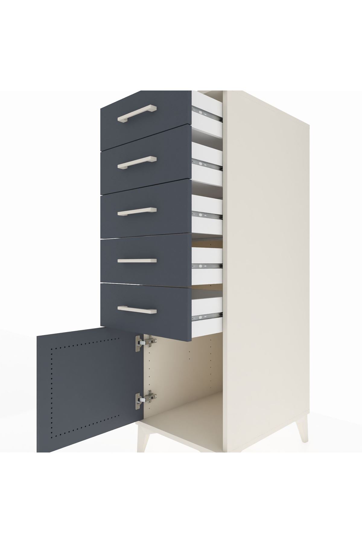 Kronos Dolap 5 Çekmeceli Tek Kapaklı 44x59x134 - S82M062V2C