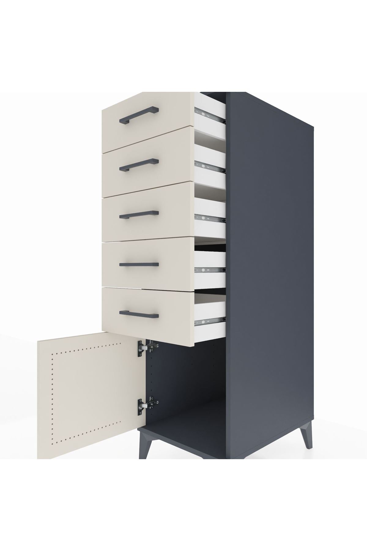 Kronos Dolap 5 Çekmeceli Tek Kapaklı 44x59x134 - S82M062V4C
