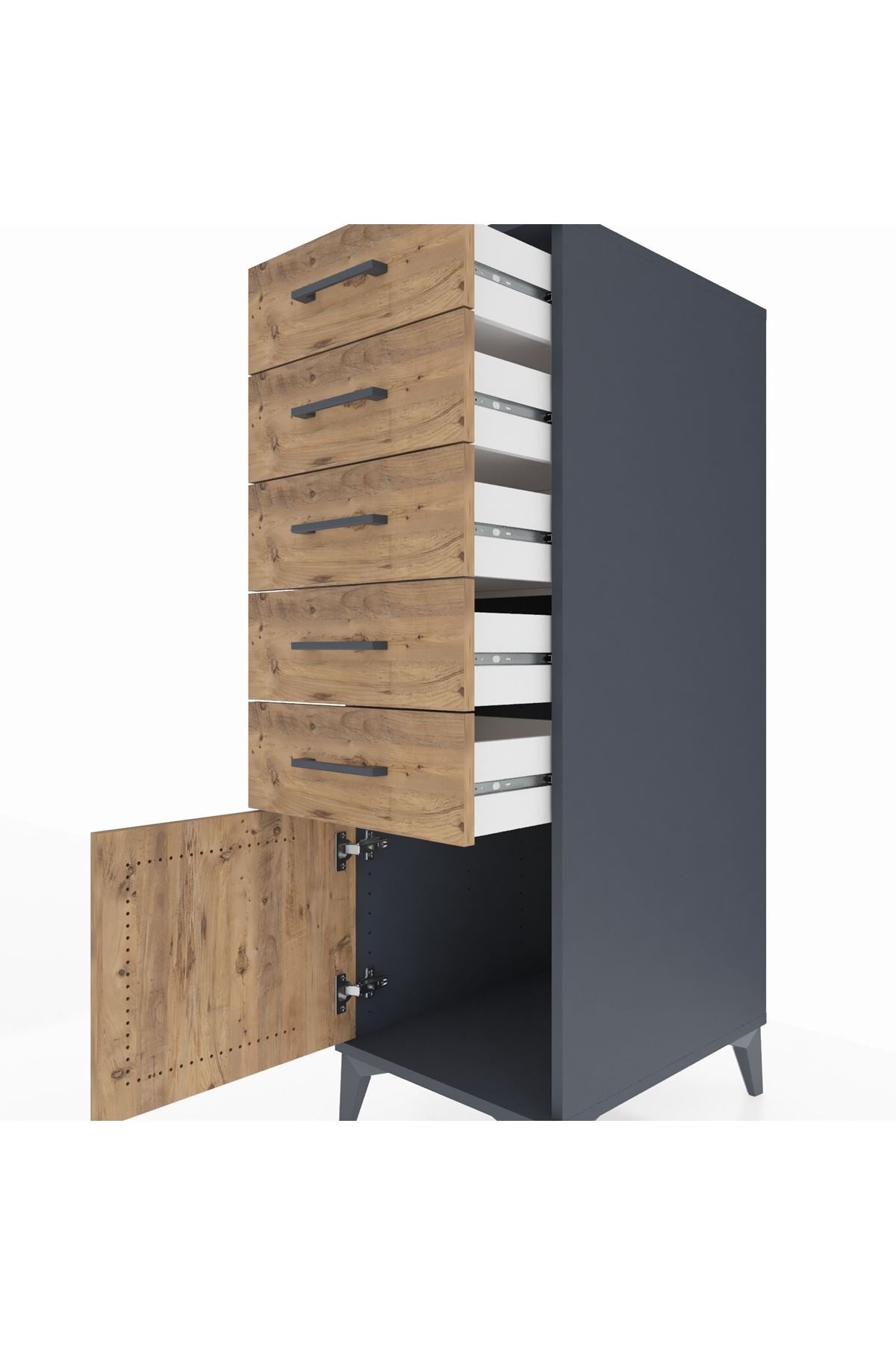 Kronos Dolap 5 Çekmeceli Tek Kapaklı 44x59x134 - S82M062V6C