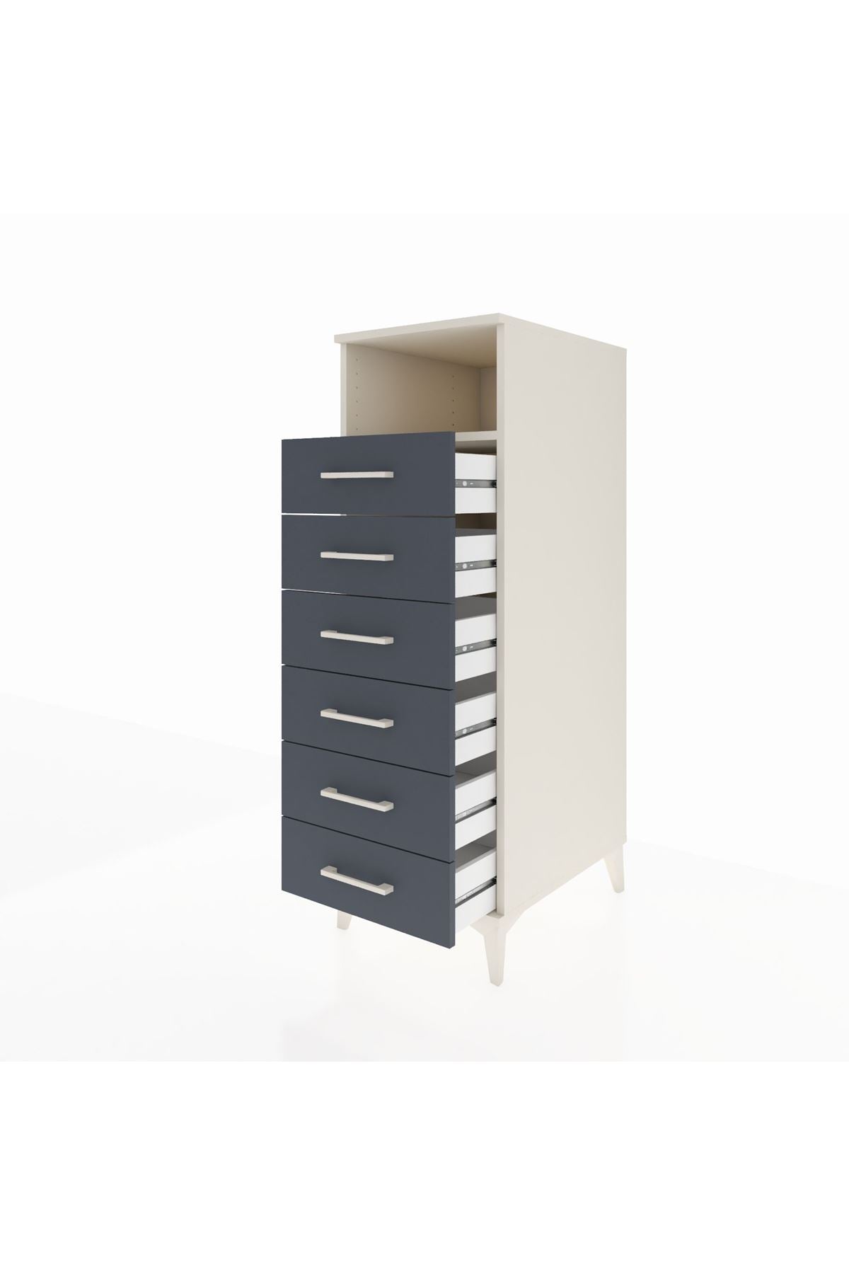 Kronos Dolap Tek Raflı 6 Çekmeceli 44x59x134 - S82M063V2C