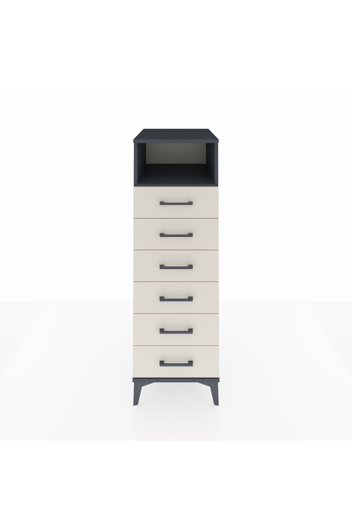 Kronos Dolap Tek Raflı 6 Çekmeceli 44x59x134 - S82M063V4C