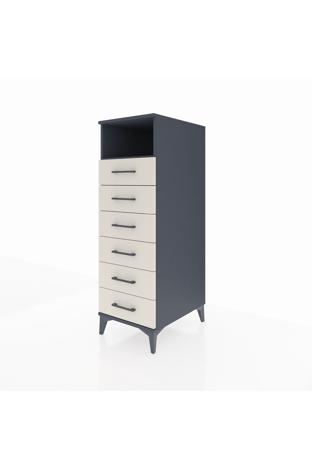 Kronos Dolap Tek Raflı 6 Çekmeceli 44x59x134 - S82M063V4C