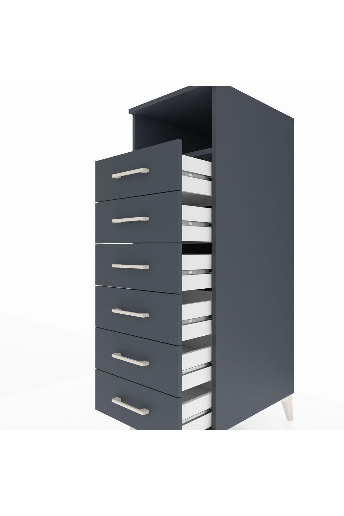 Kronos Dolap Tek Raflı 6 Çekmeceli 44x59x134 - S82M063V5C