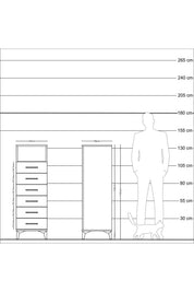 Kronos Dolap Tek Raflı 6 Çekmeceli 44x59x134 - S82M063V5C