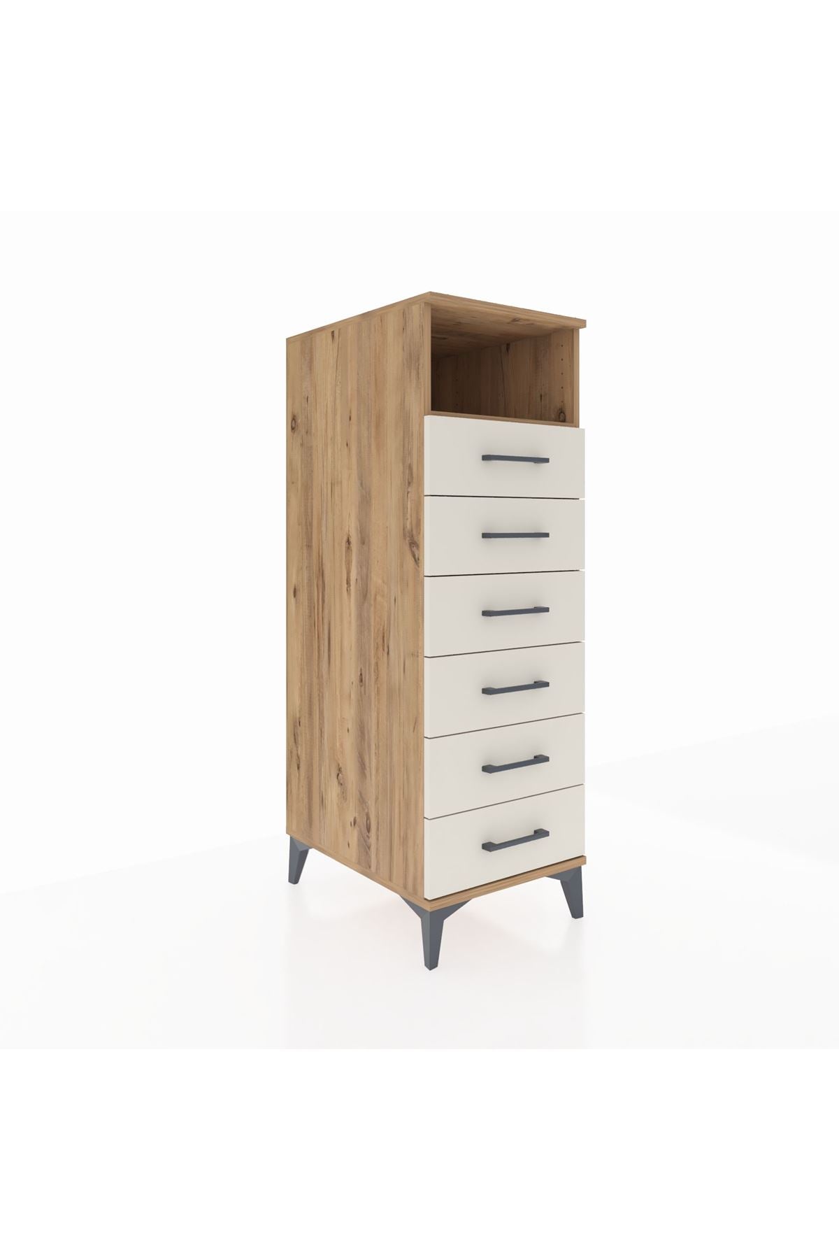 Kronos Dolap Tek Raflı 6 Çekmeceli 44x59x134 - S82M063V7C