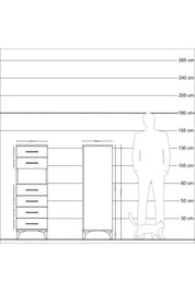 Kronos Dolap Tek Raflı 6 Çekmeceli 44x59x134 - S82M064V1C