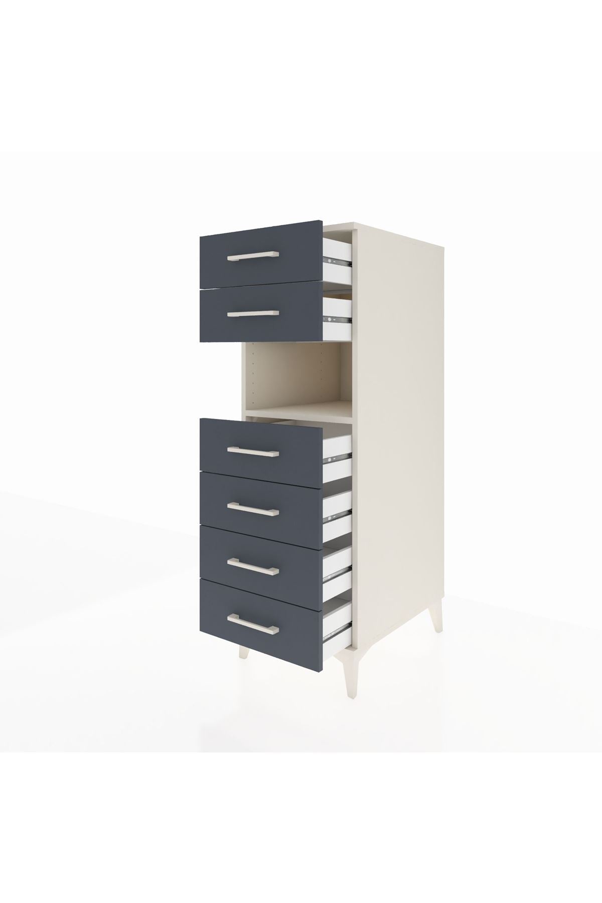 Kronos Dolap Tek Raflı 6 Çekmeceli 44x59x134 - S82M064V2C