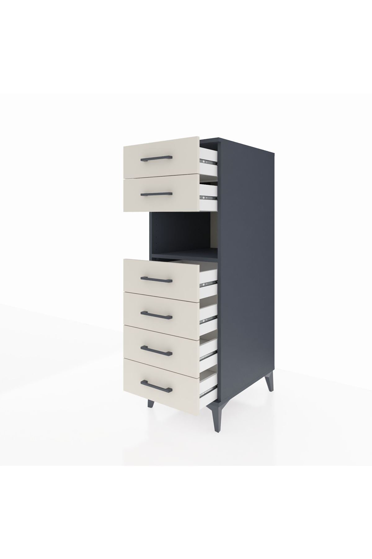 Kronos Dolap Tek Raflı 6 Çekmeceli 44x59x134 - S82M064V4C