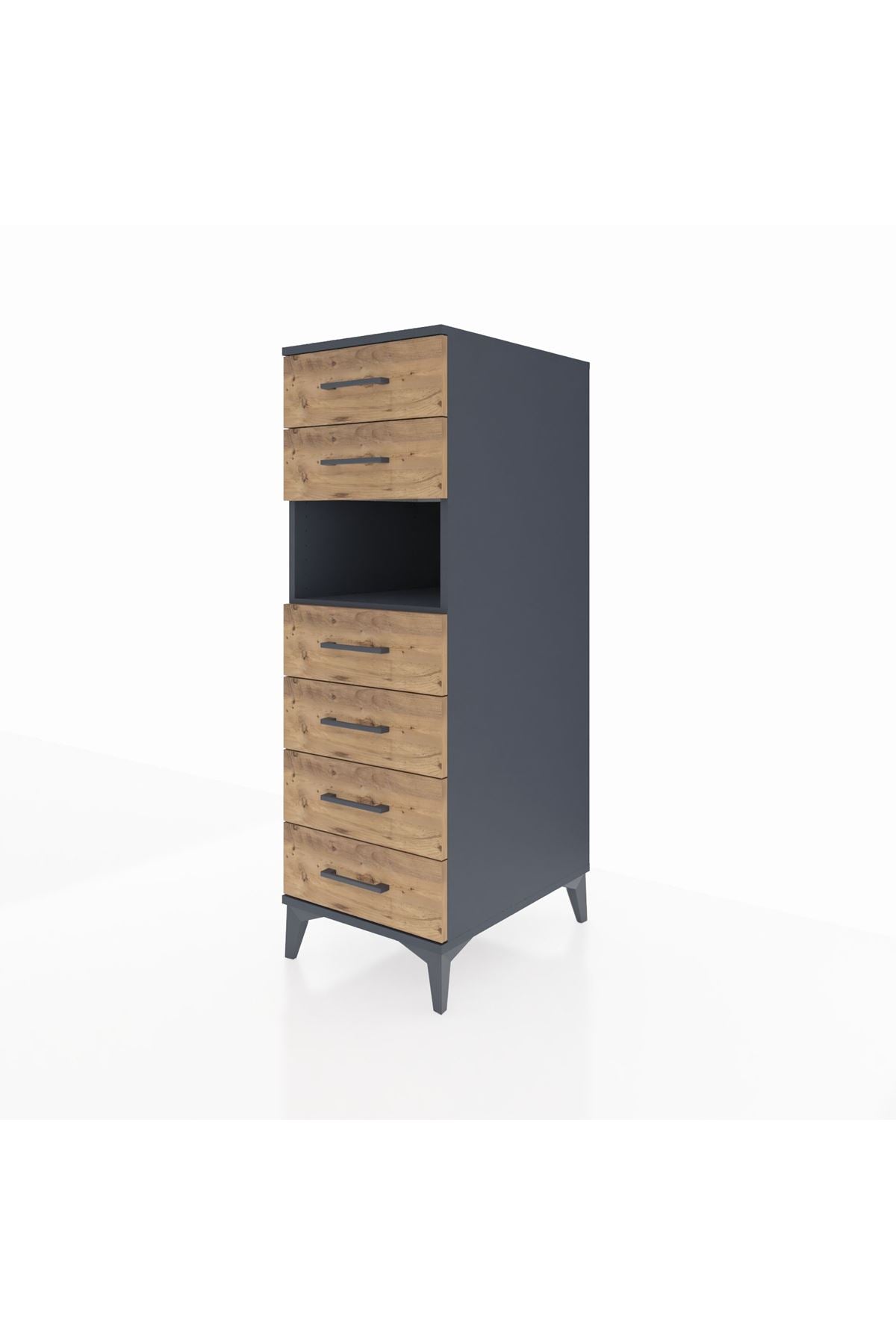 Kronos Dolap Tek Raflı 6 Çekmeceli 44x59x134 - S82M064V6C