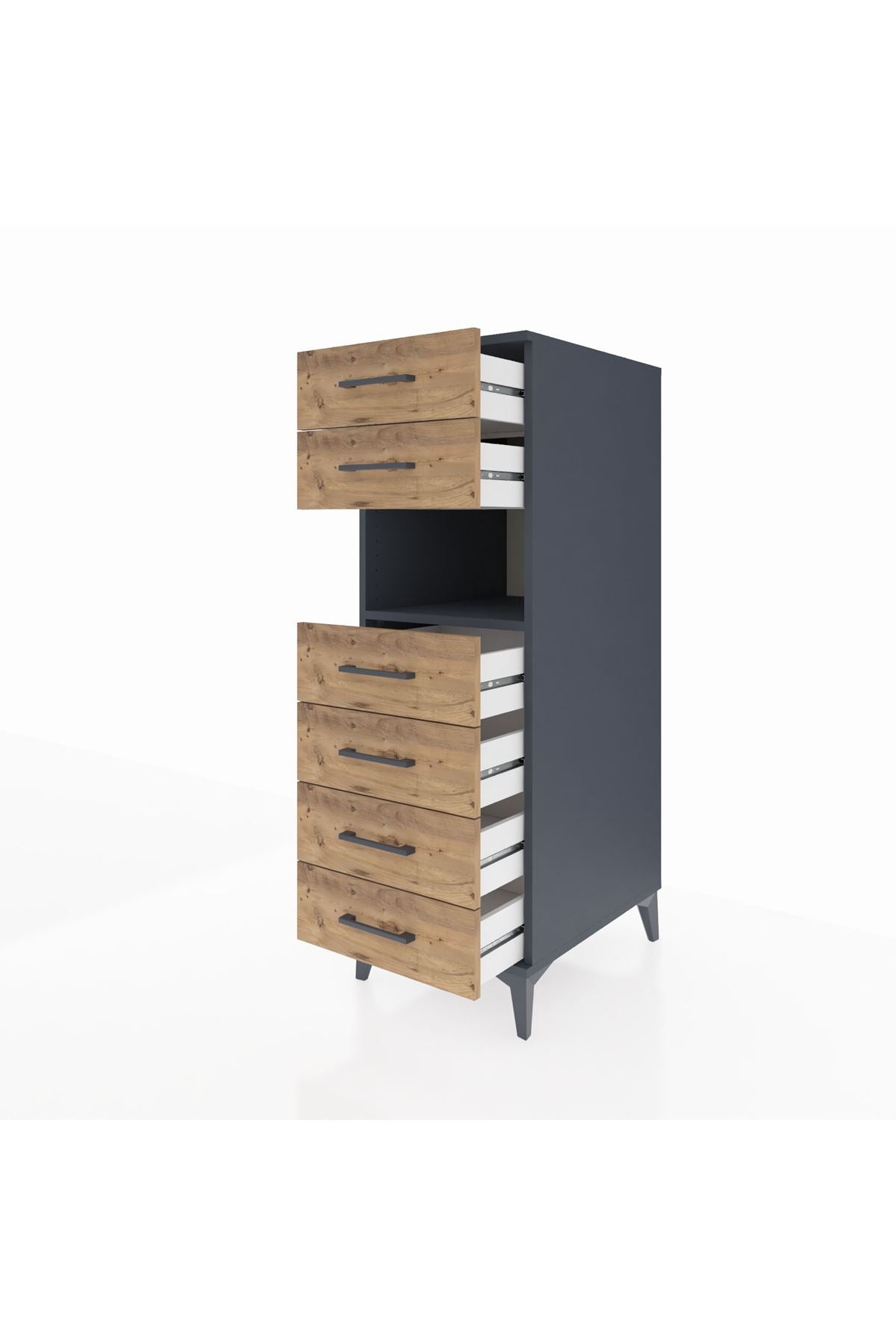 Kronos Dolap Tek Raflı 6 Çekmeceli 44x59x134 - S82M064V6C