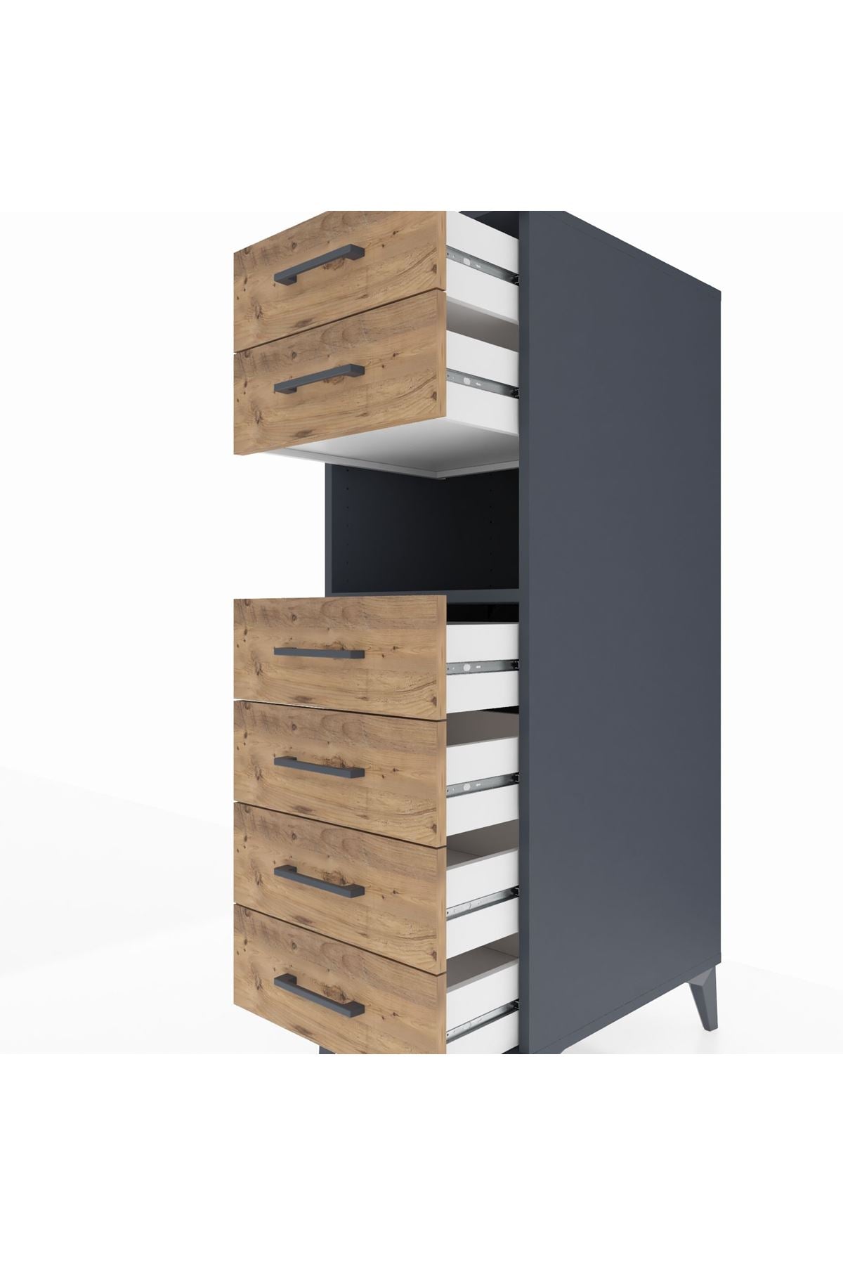 Kronos Dolap Tek Raflı 6 Çekmeceli 44x59x134 - S82M064V6C