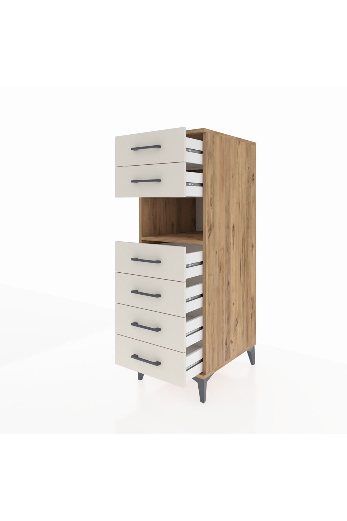 Kronos Dolap Tek Raflı 6 Çekmeceli 44x59x134 - S82M064V7C