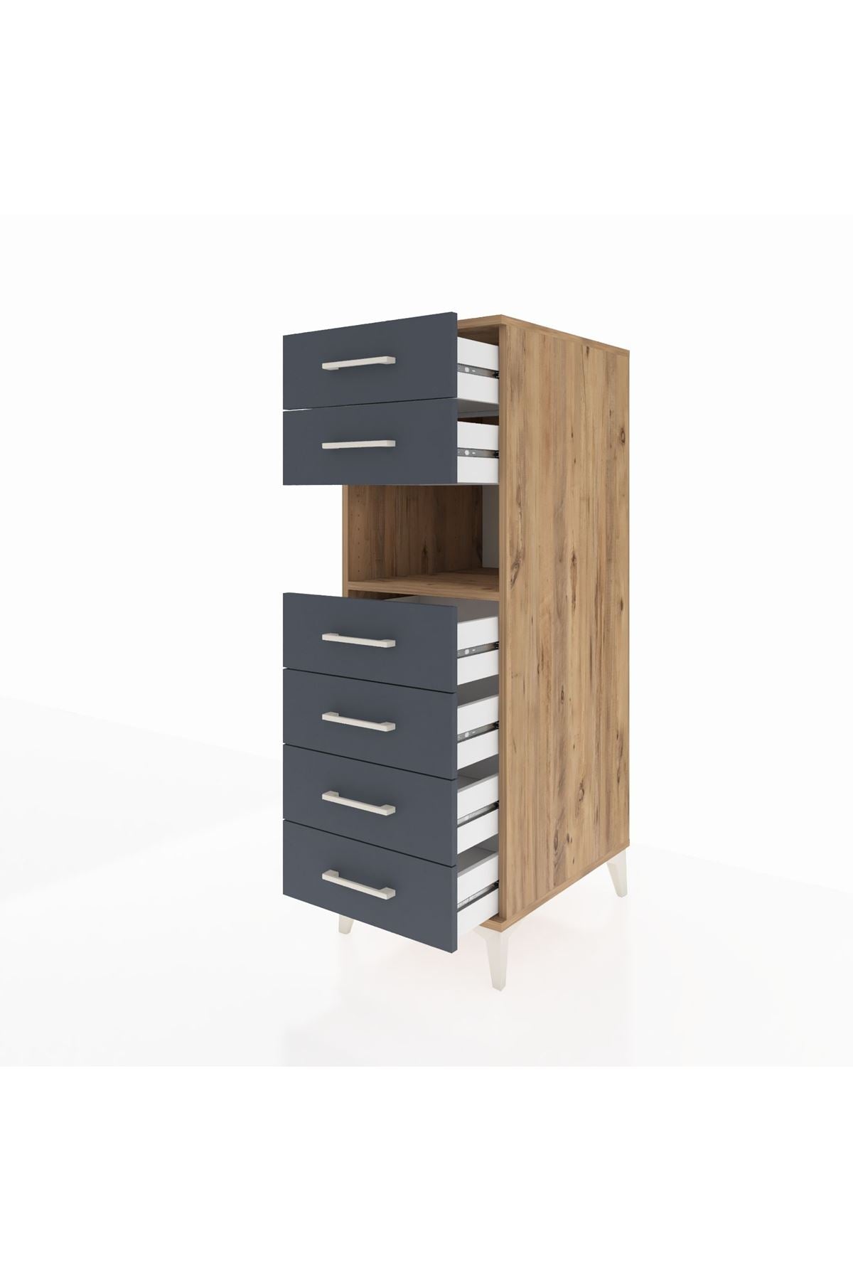 Kronos Dolap Tek Raflı 6 Çekmeceli 44x59x134 - S82M064V8C